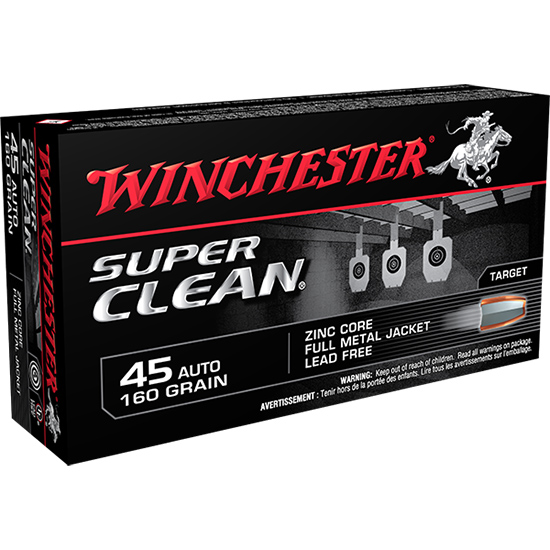 WIN SUPER CLEAN 45ACP 160GR FMJ ZINC 20/10 - Sale